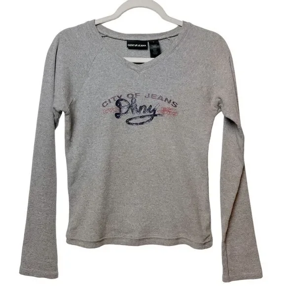 DKNY Jeans 1989 City Of Jeans NYC Long Sleeve Shirt Size S - Picture 2 of 7